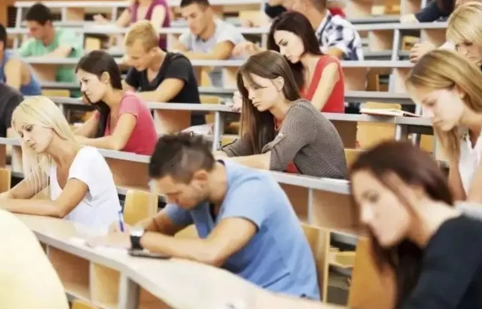 Los estudiantes están trabajando duro para estudiar.